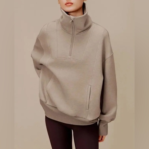 Neiwai half-zip wool blend sweatshirt - Picture 1 of 8